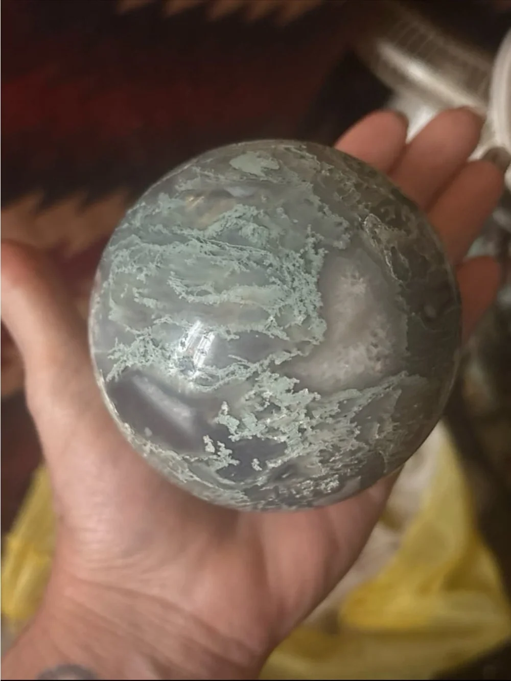 Moss Agate Sphere HQ Madagascar
